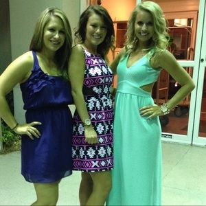 Pink and black cut out dress